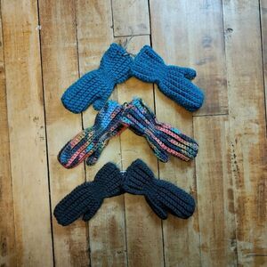 Toddler mittens handmade crocheted mittens winter neutral unisex set of 3